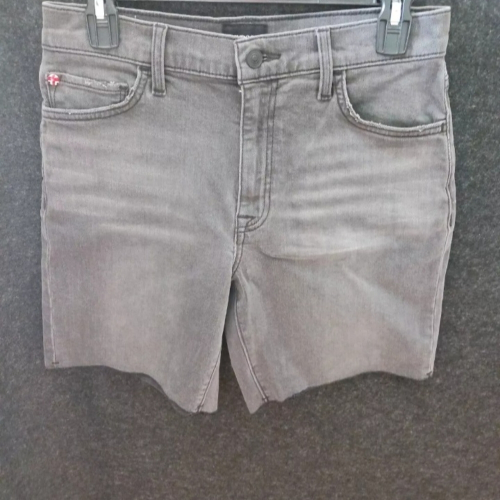 Hudson Jeans Jada High Rise Raw Hem Denim Shorts in‎ Passage Black Wash Size 26
